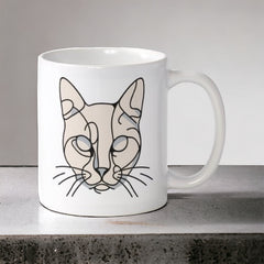 Line-Art Cat Mug