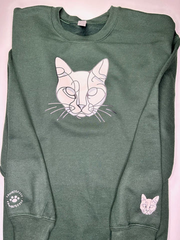 Cat Line Art Sweatshirt