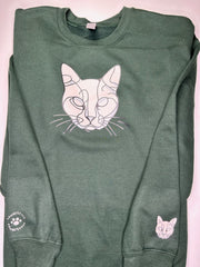 Cat Line Art Sweatshirt