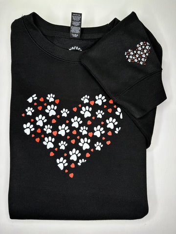 Printed Heart Paw Sweatshirt