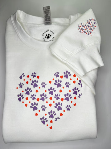Printed Heart Paw Sweatshirt