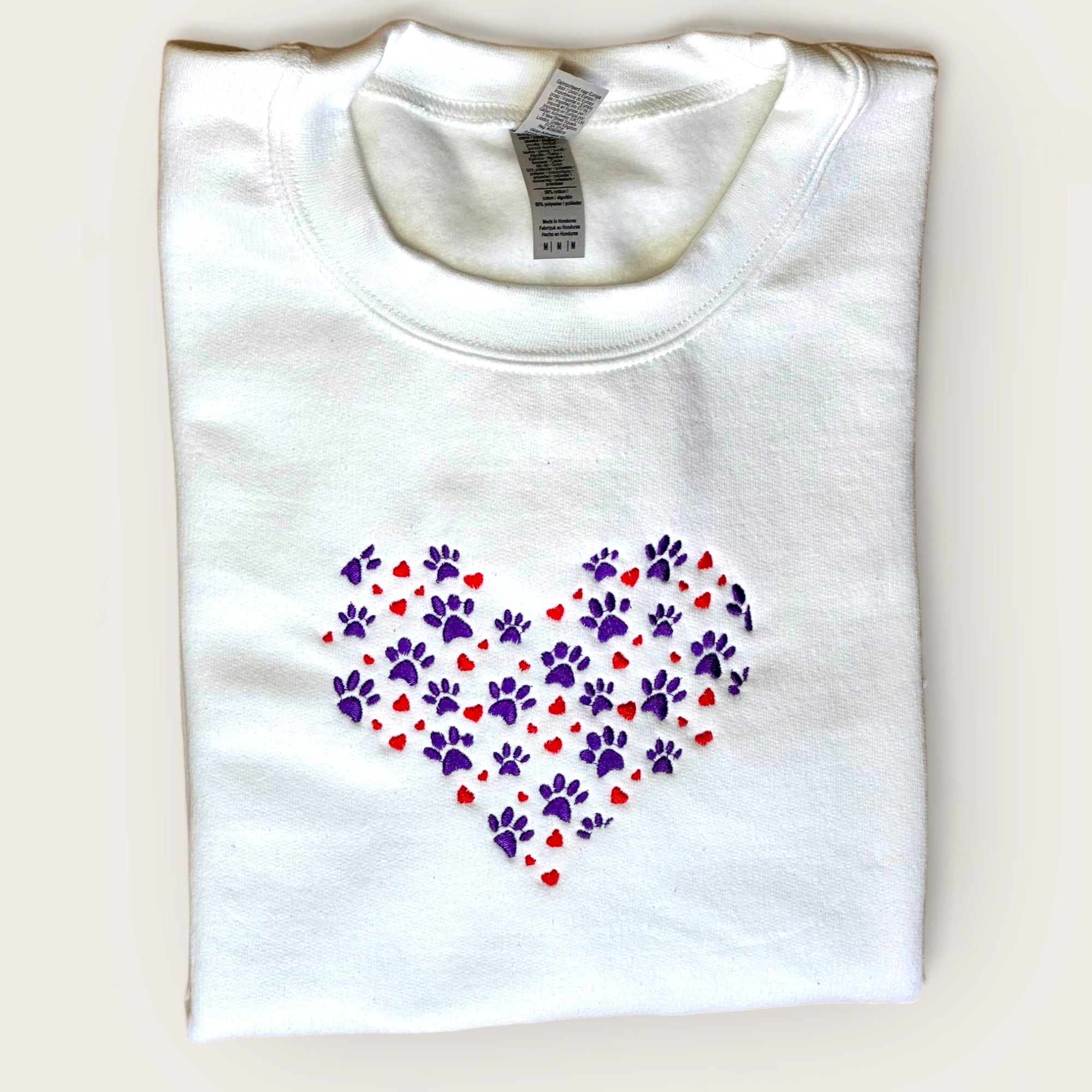 Embroidered Heart Paw Sweatshirt