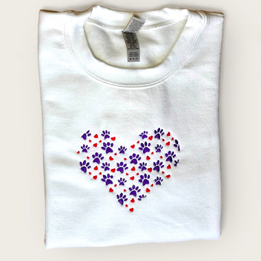 Embroidered Heart Paw Sweatshirt