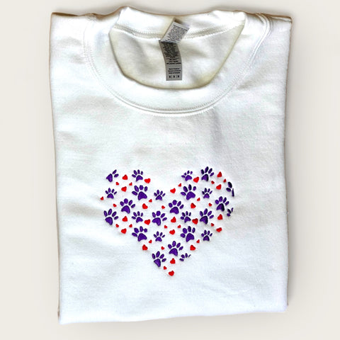 Embroidered Heart Paw Sweatshirt
