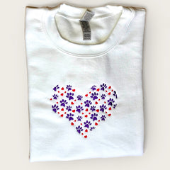 Embroidered Heart Paw Sweatshirt