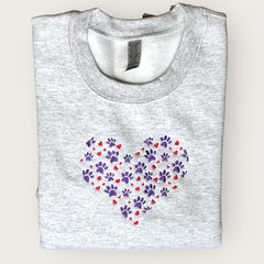 Embroidered Heart Paw Sweatshirt